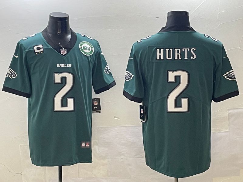 Men Philadelphia Eagles #2 Hurts Green Second generation 2025 Nike Limited NFL Jersey style 8